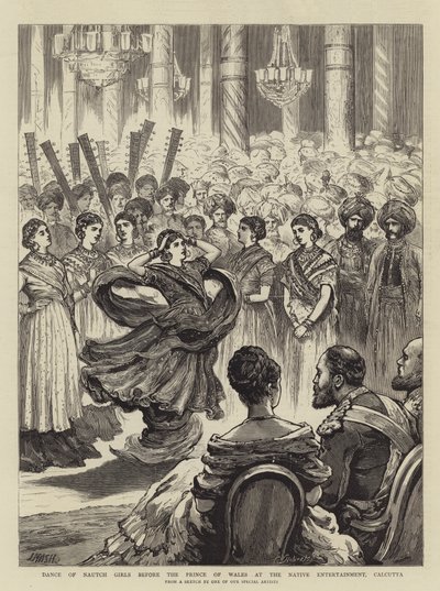 Dance of Nautch Girls Before the Prince of Wales at the Native Entertainment, Calcutta by Joseph Nash